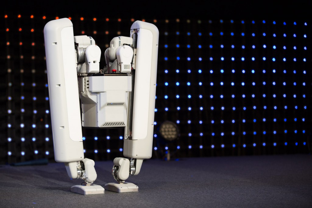The robots were showcased live on stage during Andy Rubin's keynote speech.