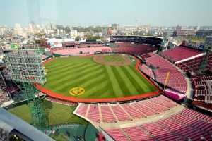 A view of Rakuten Kobo Stadium Miyagi from the Ferris Wheel