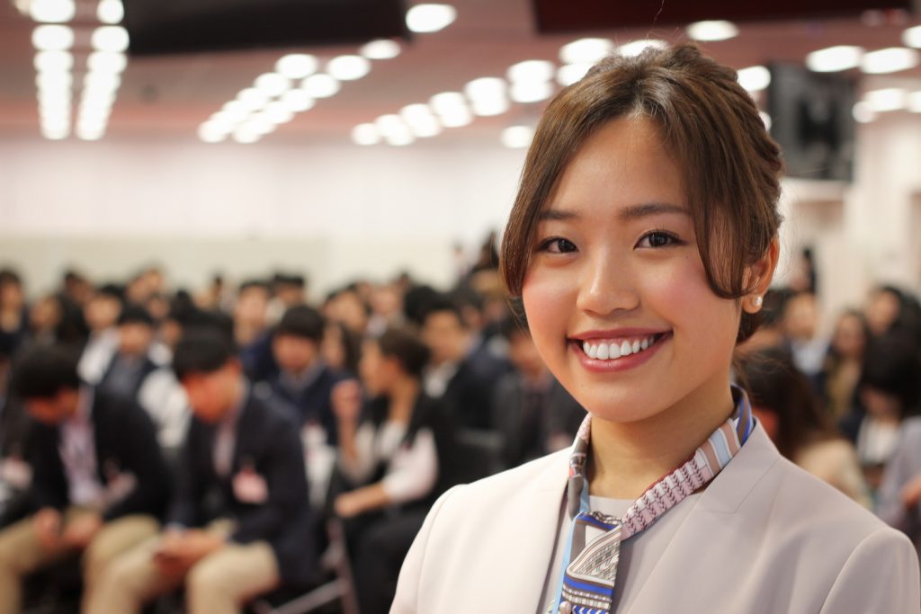 "I want to create a better world through internet services," said Rio Otsuka, who represented the group giving remarks at the ceremony.