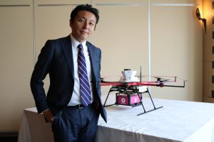 Takashi Toraishi, President at Rakuten’s New Service Development Company believes drones help Minamisoma with everything from supporting healthcare services to fighting forest fires.