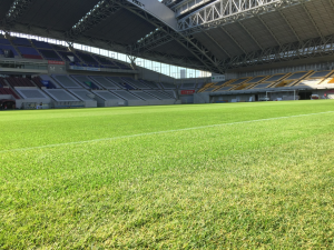 Noevir Stadium has become Japan’s first football pitch to feature a hybrid grass surface.