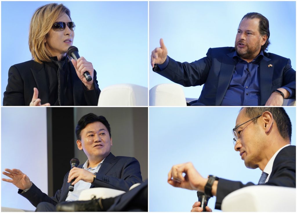 A panel discussion between Hiroshi Mikitani, Marc Benioff, Nobel Laureate Dr. Shinya Yamanaka and iconic Japanese rockstar, Yoshiki, headlined NEST 2018.