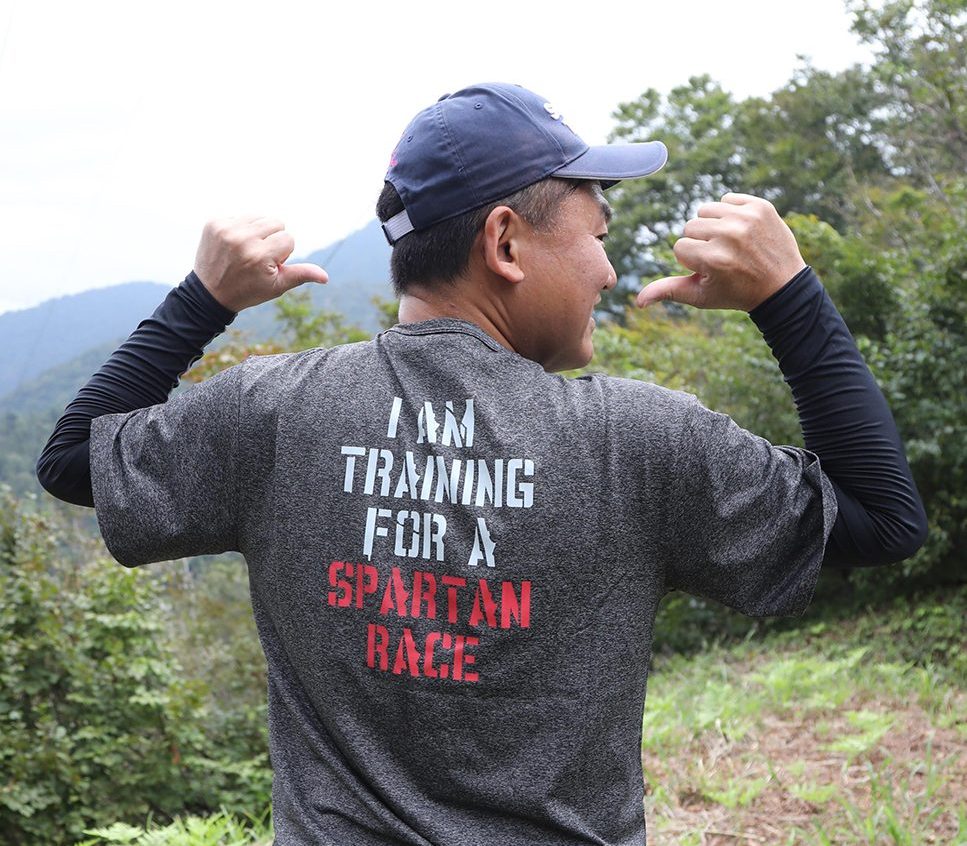 Mickey's training for a Spartan Race