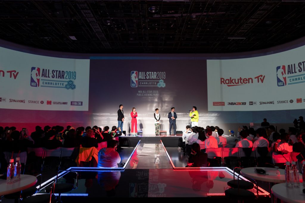 Fans of Team Lebron, led by Maggy, occupied one side of the giant screen while rival Team Giannis supporters, led by Yasuda, attempted to out cheer them from the other.