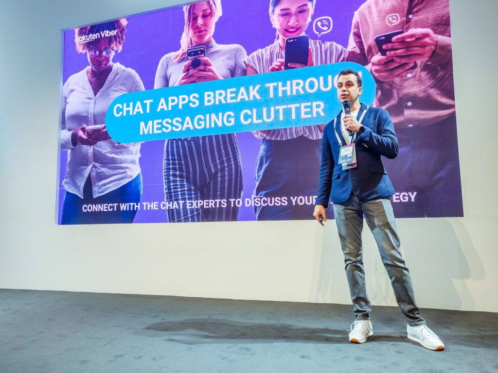 Rakuten Viber's Momchil Elenkov explaining how chat apps can help breaking through the messaging clutter.